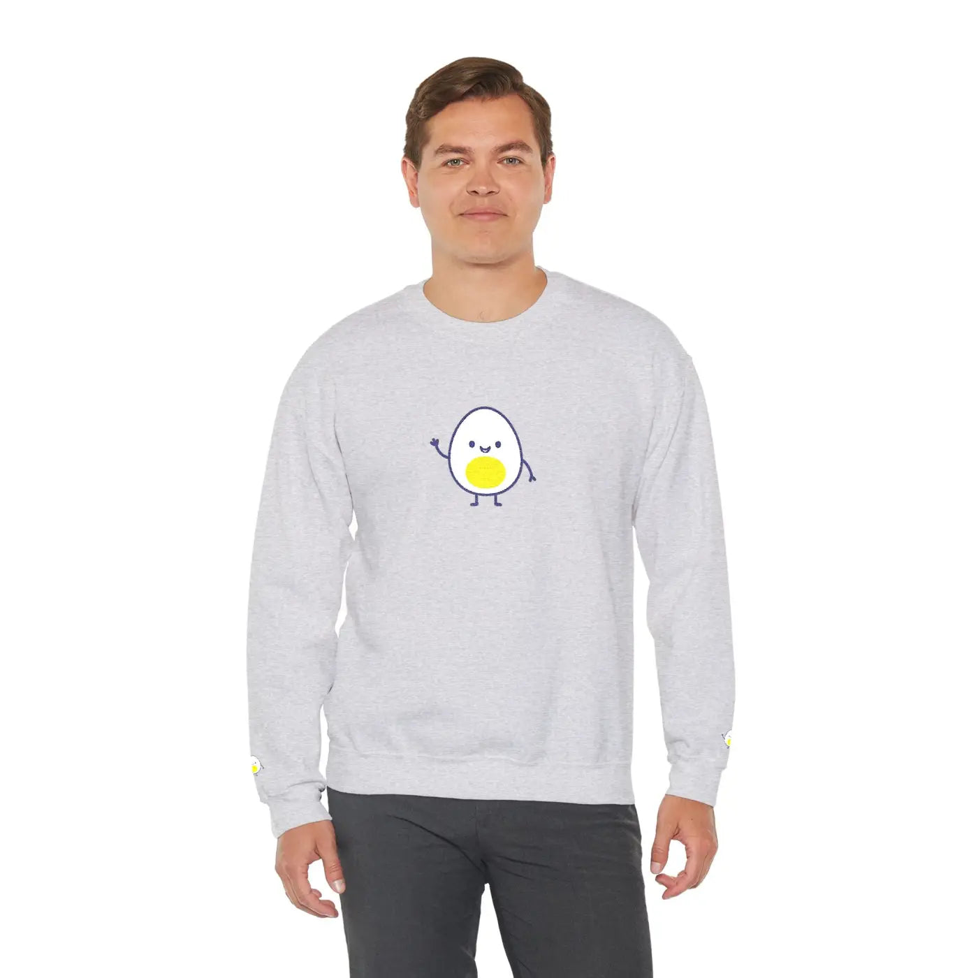 Cute Egg Embroidered Sweatshirt - Cozy Vibes Everyday - DipaliZ