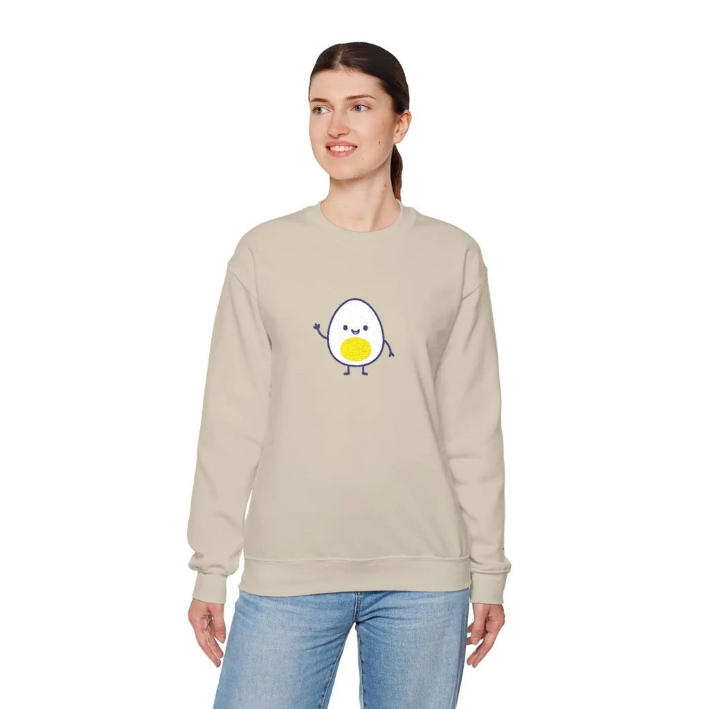 Cute Egg Embroidered Sweatshirt - Cozy Vibes Everyday - DipaliZ