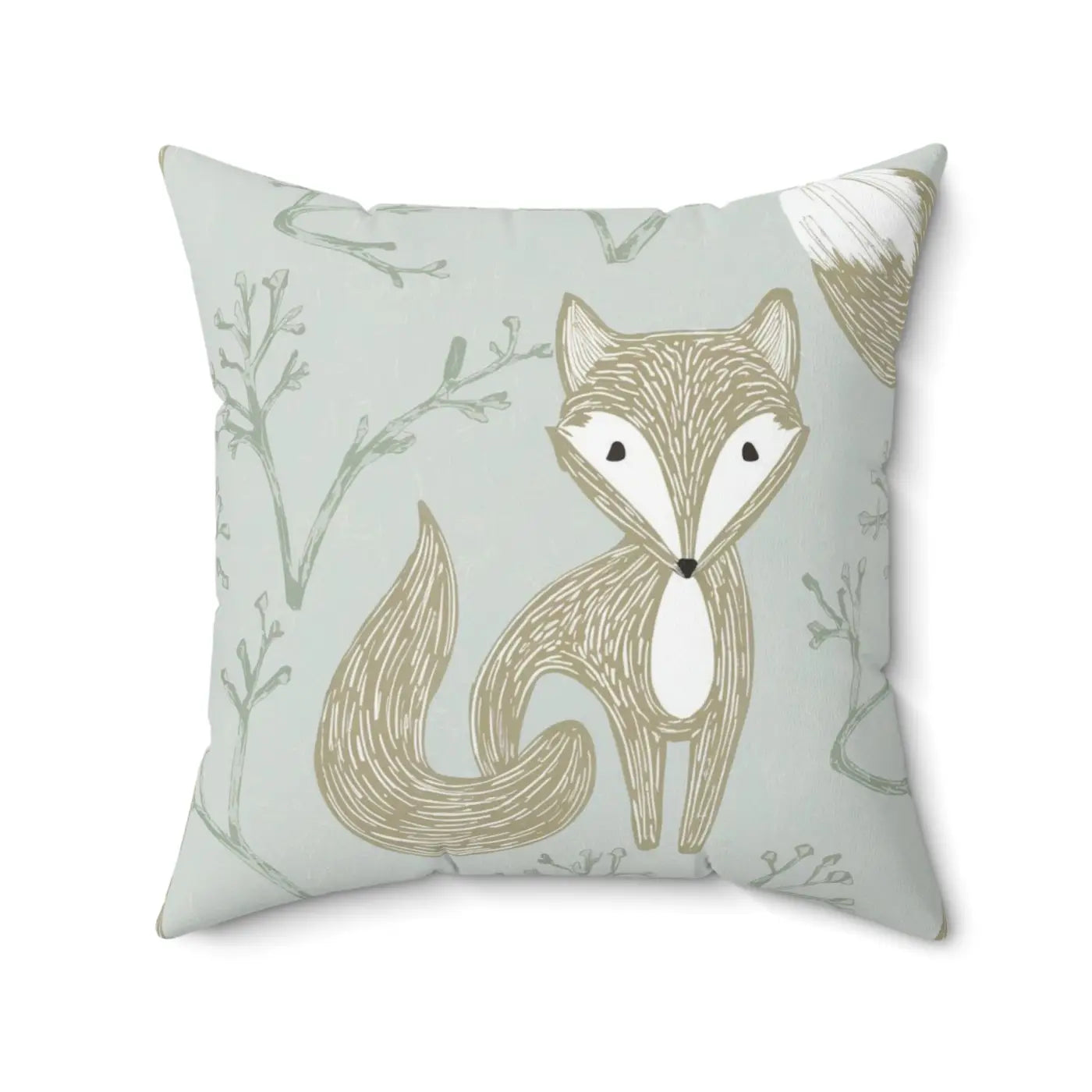 Fox Square Throw Pillow - Spun Polyester Luxury - DipaliZ