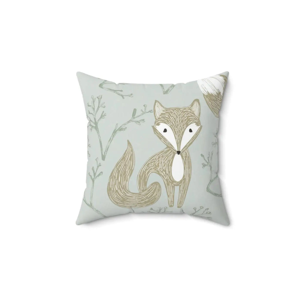 Fox Square Throw Pillow - Spun Polyester Luxury - DipaliZ