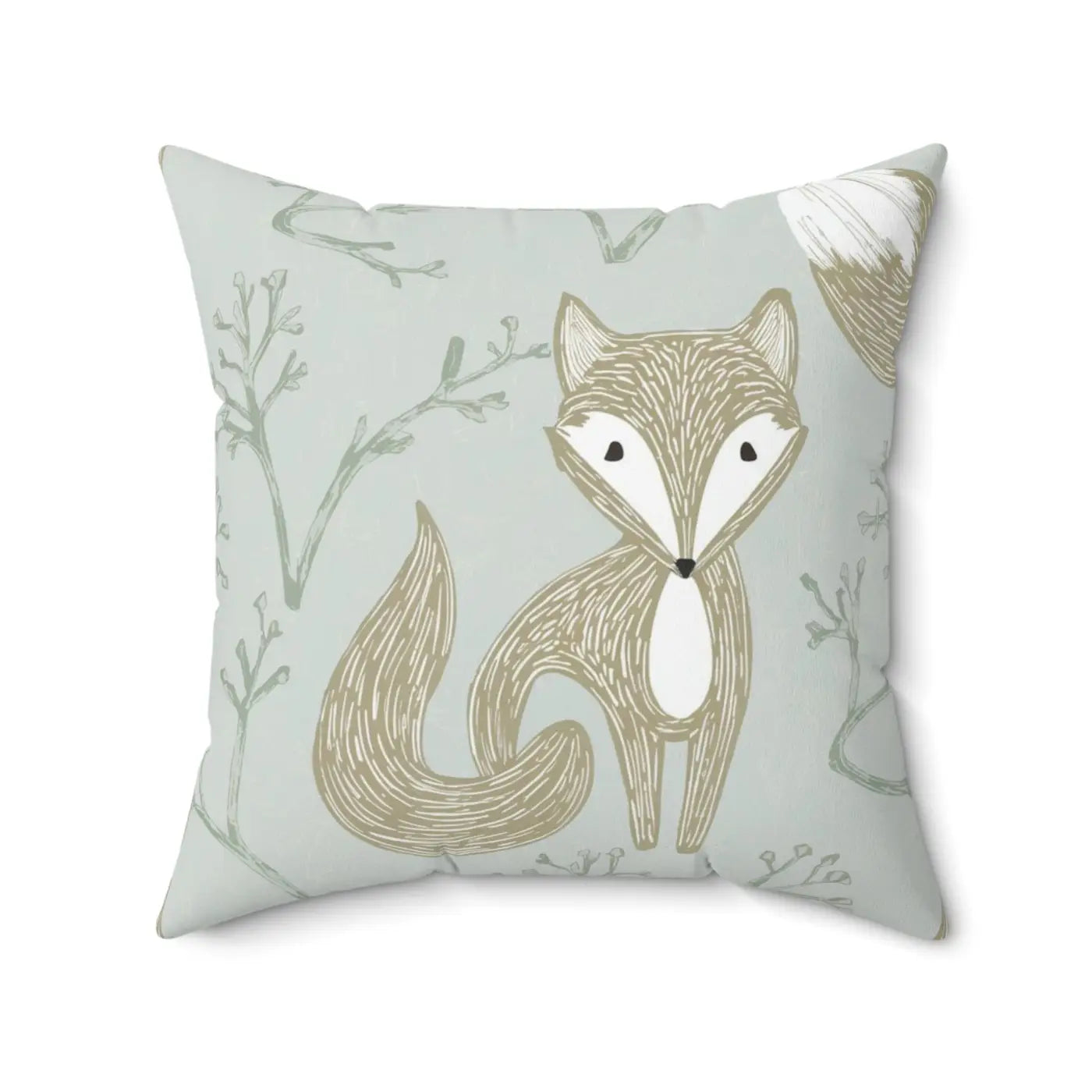 Fox Square Throw Pillow - Spun Polyester Luxury - DipaliZ