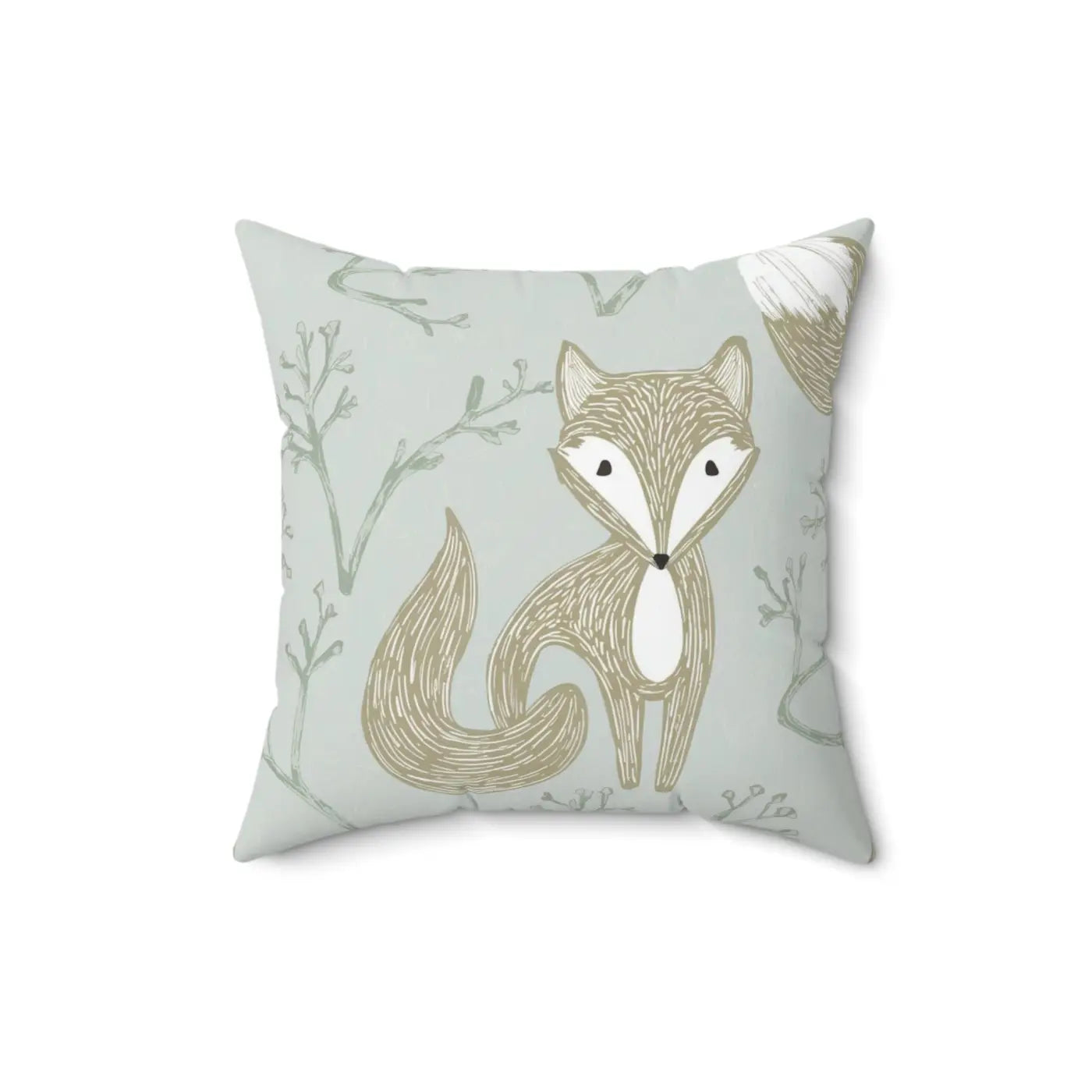 Fox Square Throw Pillow - Spun Polyester Luxury - DipaliZ