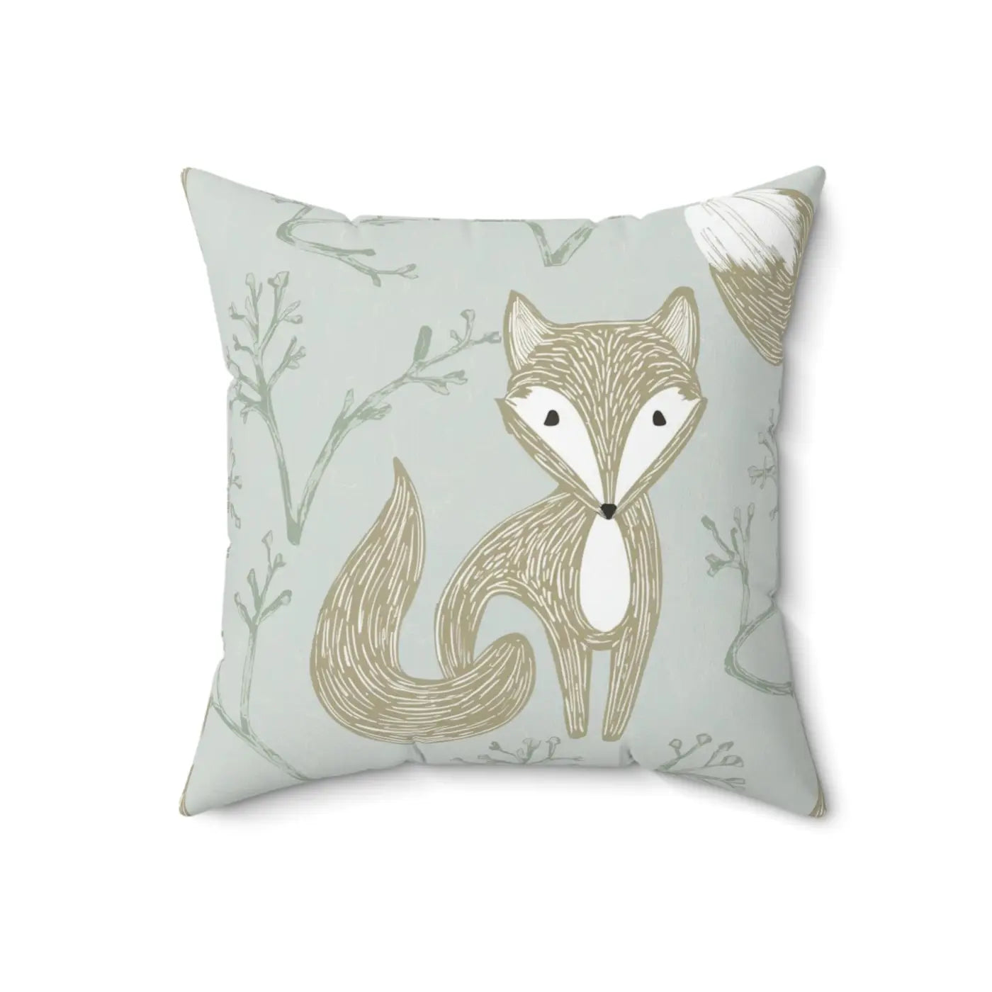 Fox Square Throw Pillow - Spun Polyester Luxury - DipaliZ
