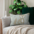 Teal Spun Polyester Lumbar Pillow - Cute Fox Design - DipaliZ
