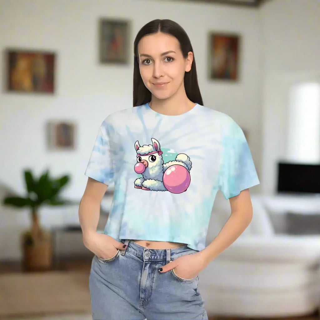 Llama Tie-Dye Crop Tee - Cute Vibes for Any Wardrobe - DipaliZ