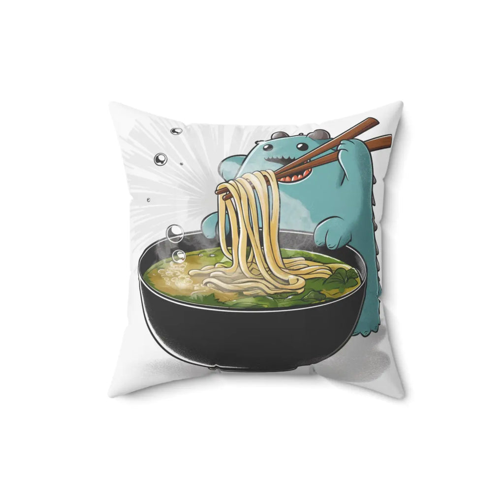 Adorable Monster Ramen Throw Pillow - Cozy Home Decor - DipaliZ