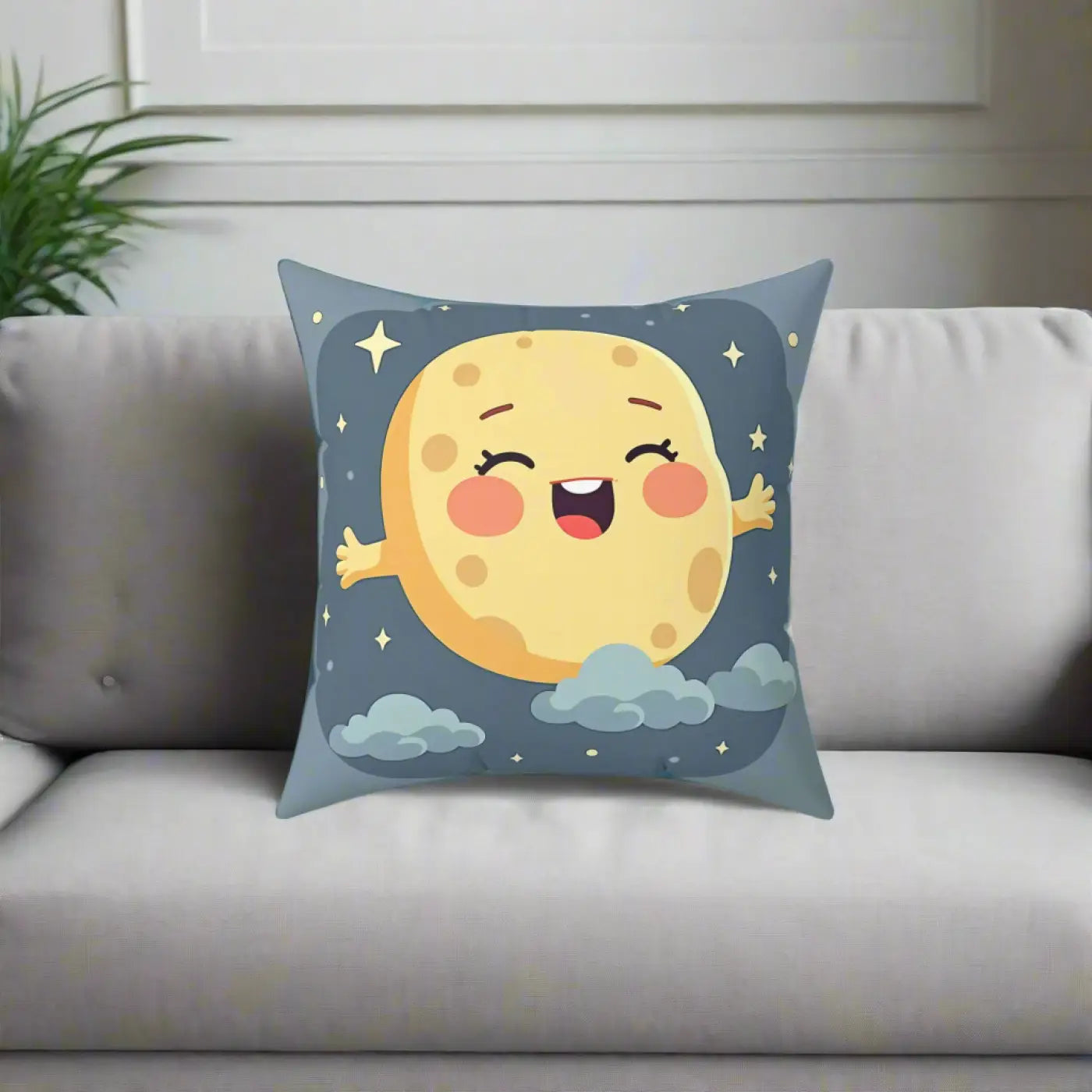 Stars Pillow - Cute Moon Cozy Decorative Cushion - DipaliZ