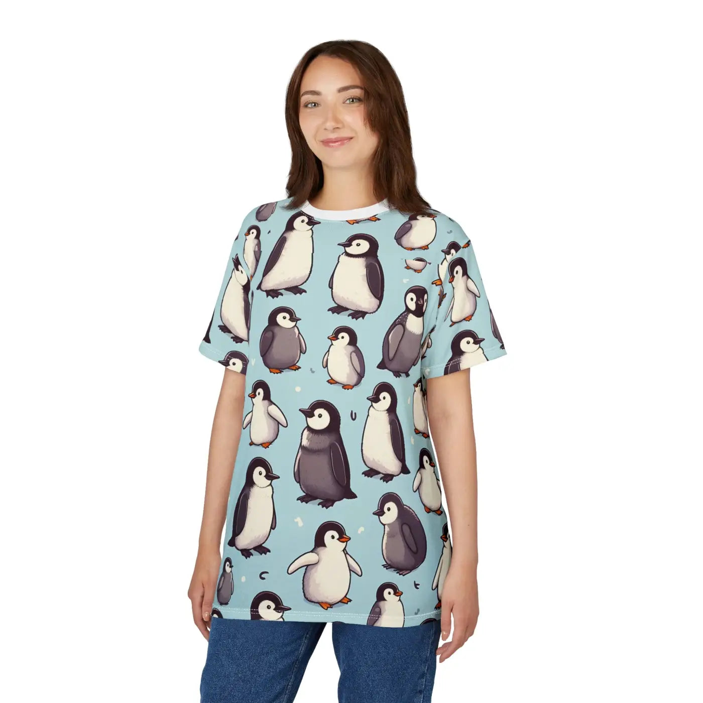 Cute Penguin Unisex Tee - Animal Lovers Casual Wear - DipaliZ