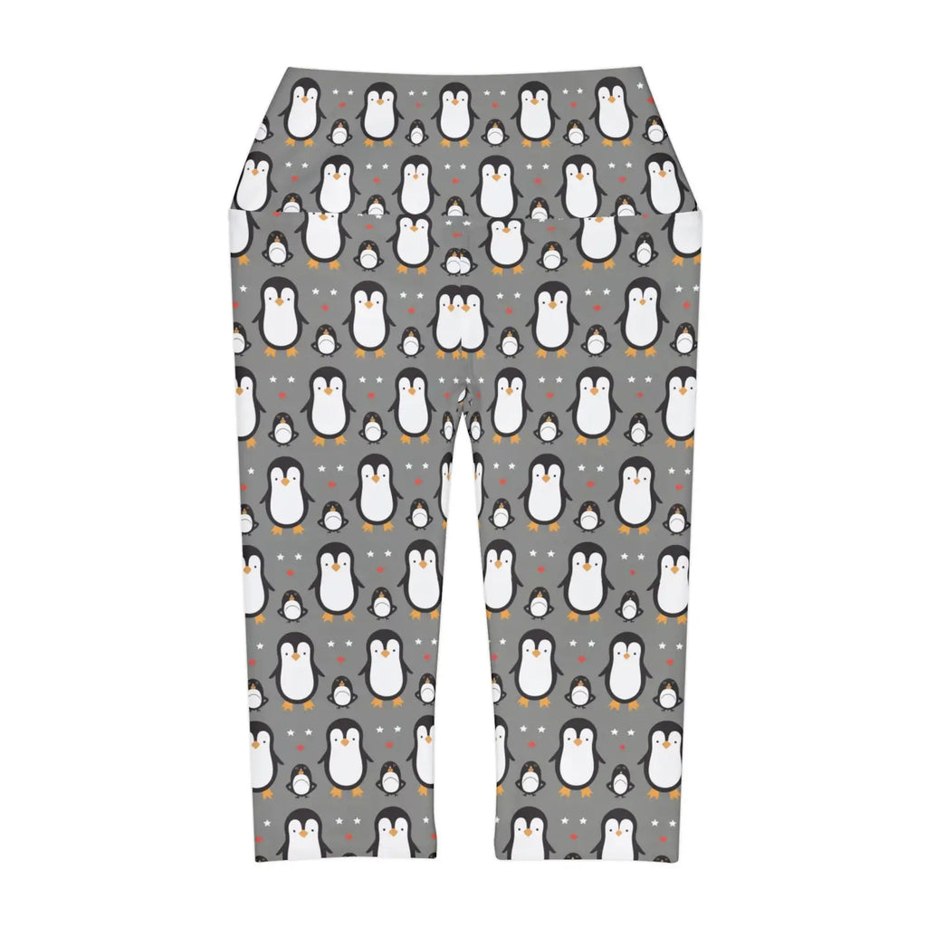 Chic Cute Penguins Yoga Capri Leggings - Activewear - DipaliZ