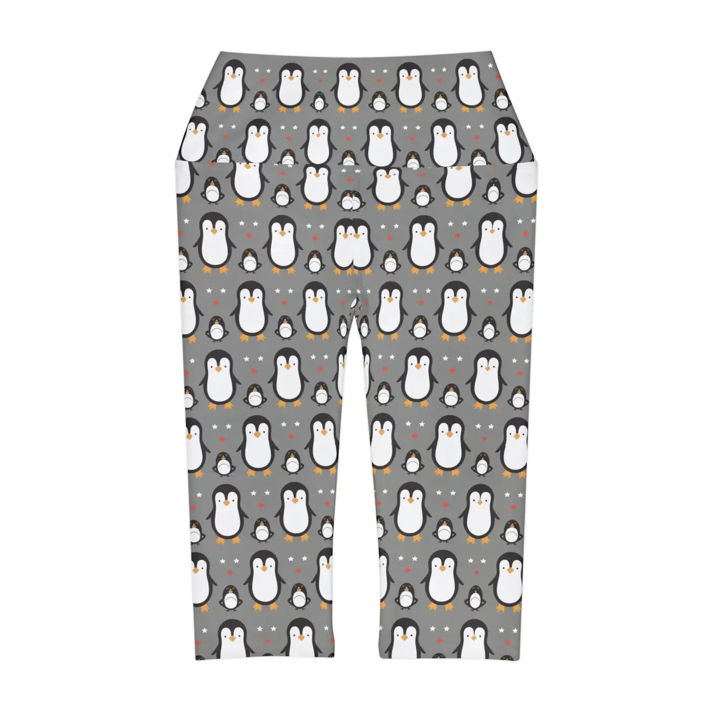 Chic Cute Penguins Yoga Capri Leggings - Activewear - DipaliZ