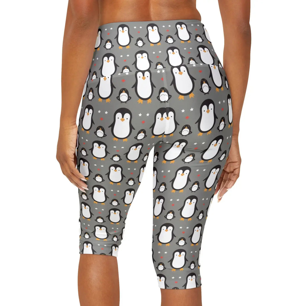 Chic Cute Penguins Yoga Capri Leggings - Activewear - DipaliZ