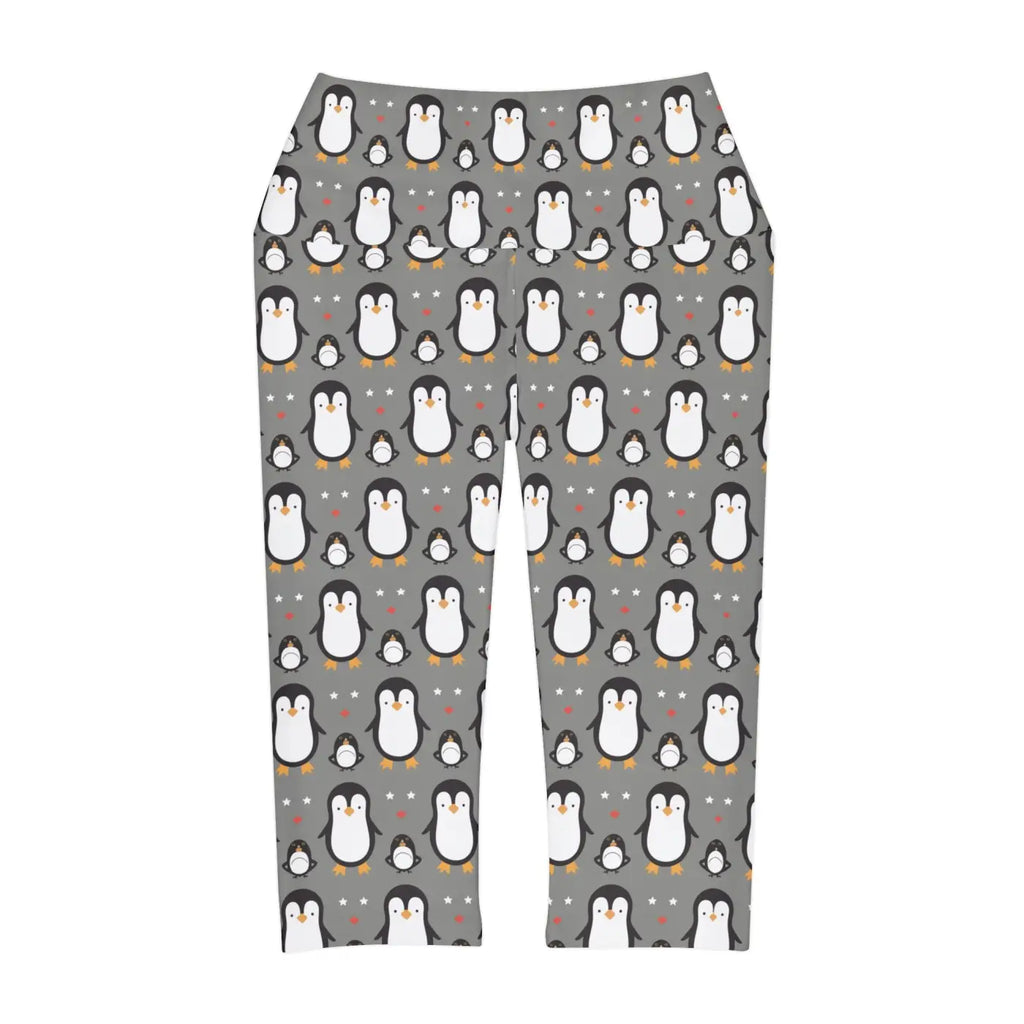 Chic Cute Penguins Yoga Capri Leggings - Activewear - DipaliZ
