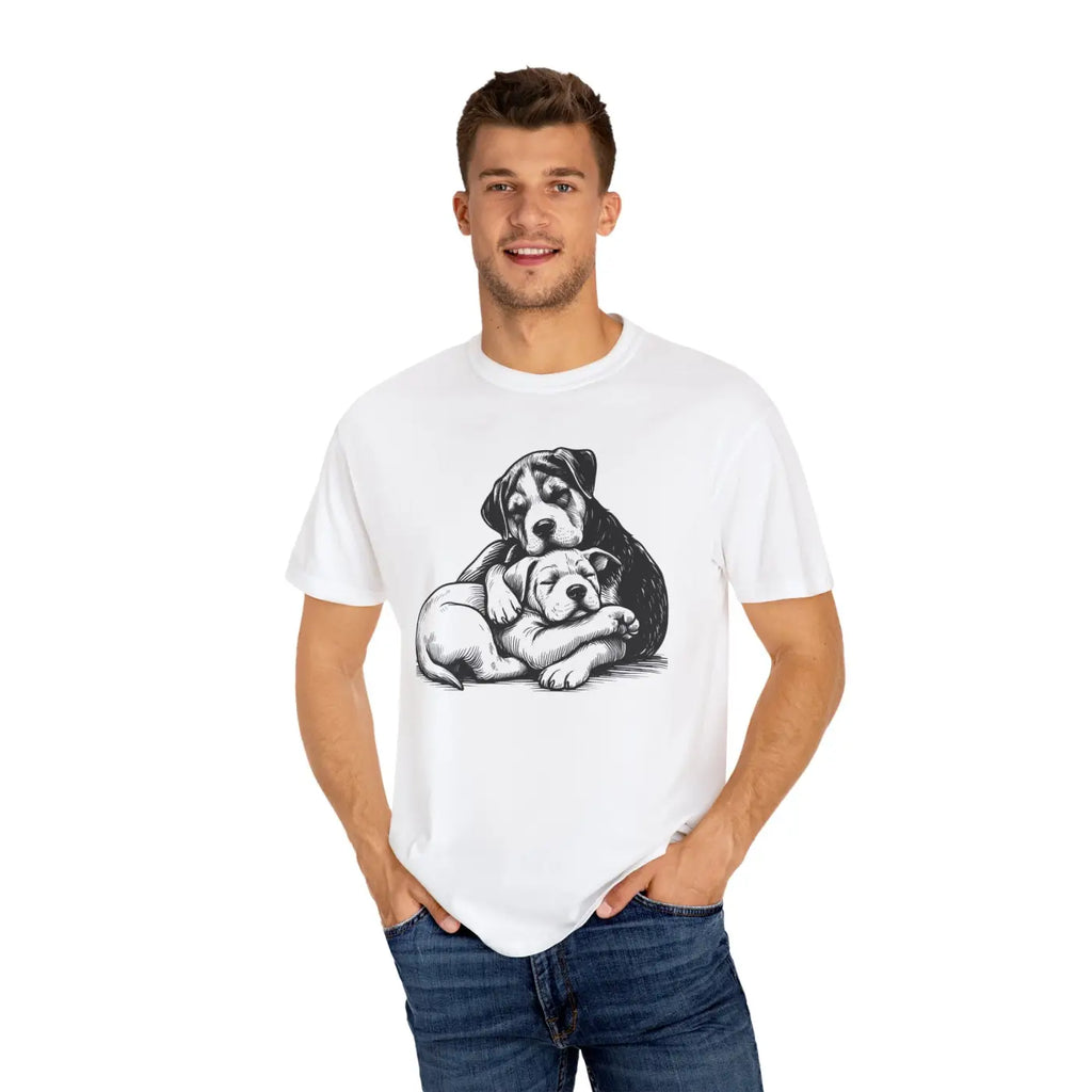 Cute Puppy Love Unisex Garment-Dyed T-Shirt - DipaliZ