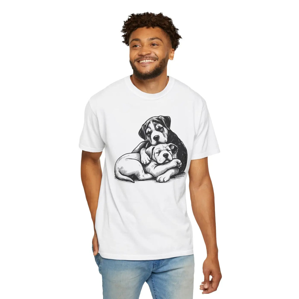 Cute Puppy Love Unisex Garment-Dyed T-Shirt - DipaliZ