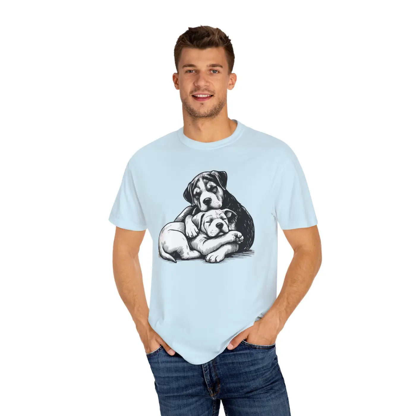 Cute Puppy Love Unisex Garment-Dyed T-Shirt - DipaliZ