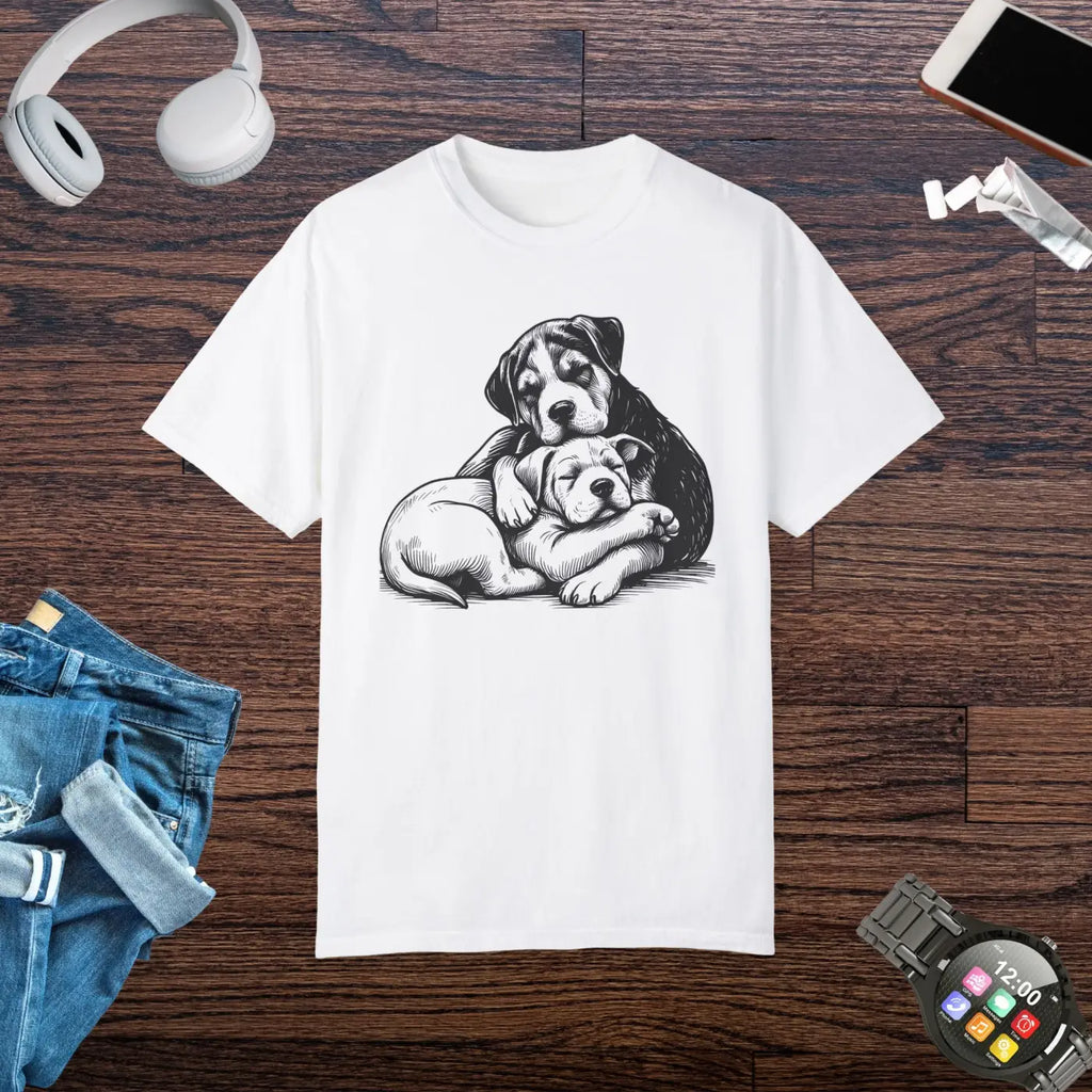 Cute Puppy Love Unisex Garment-Dyed T-Shirt - DipaliZ