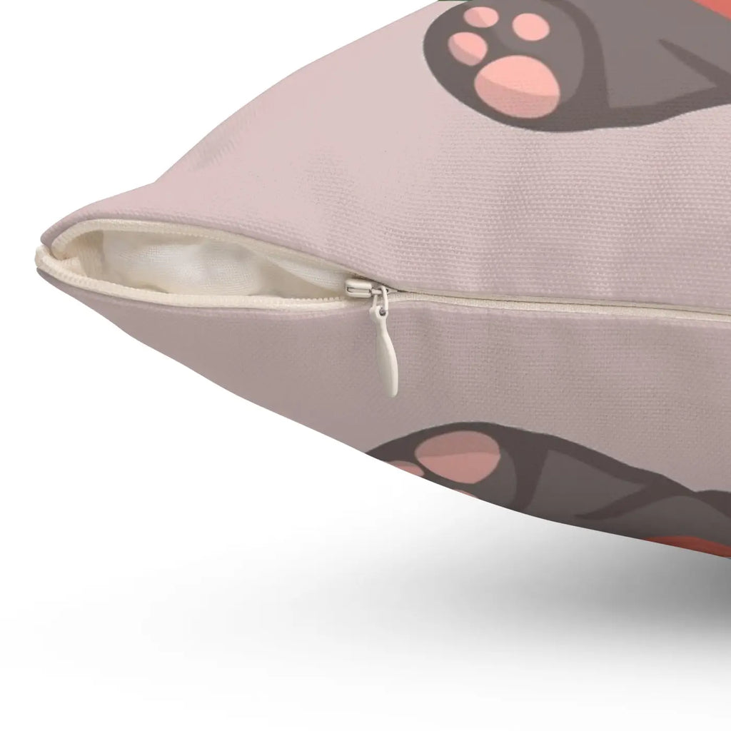 Teddy Bear Square Pillow - Polyester Heart Design - DipaliZ