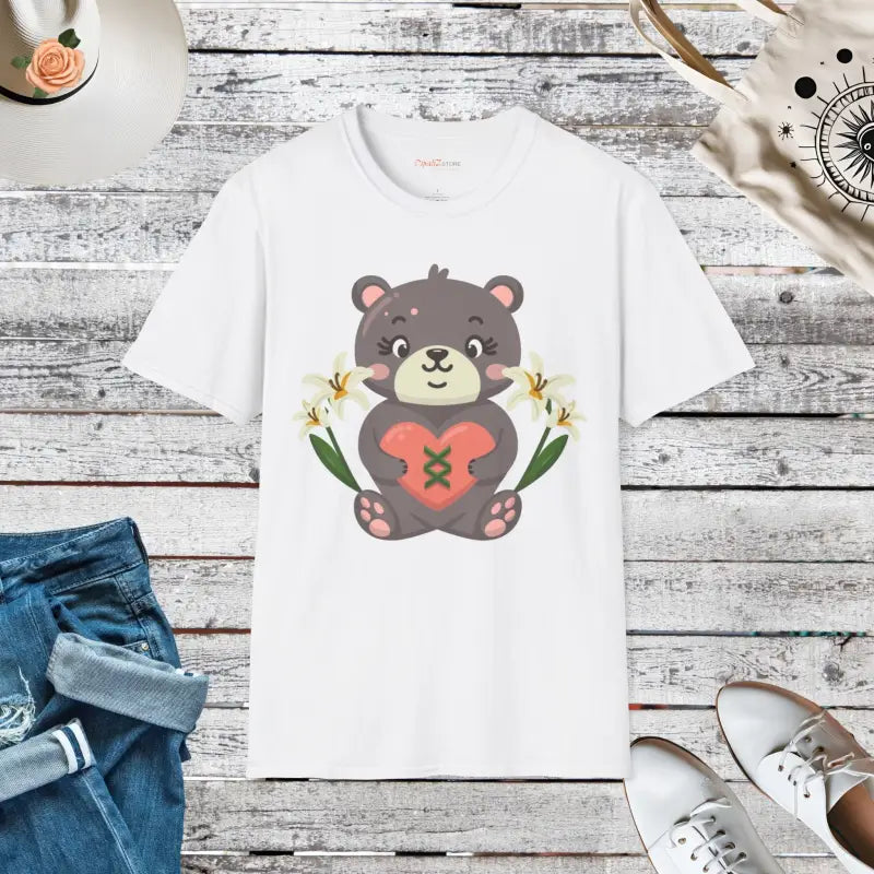 Cute Teddy Bear Softstyle T Shirt - Unisex Cotton Tee - DipaliZ