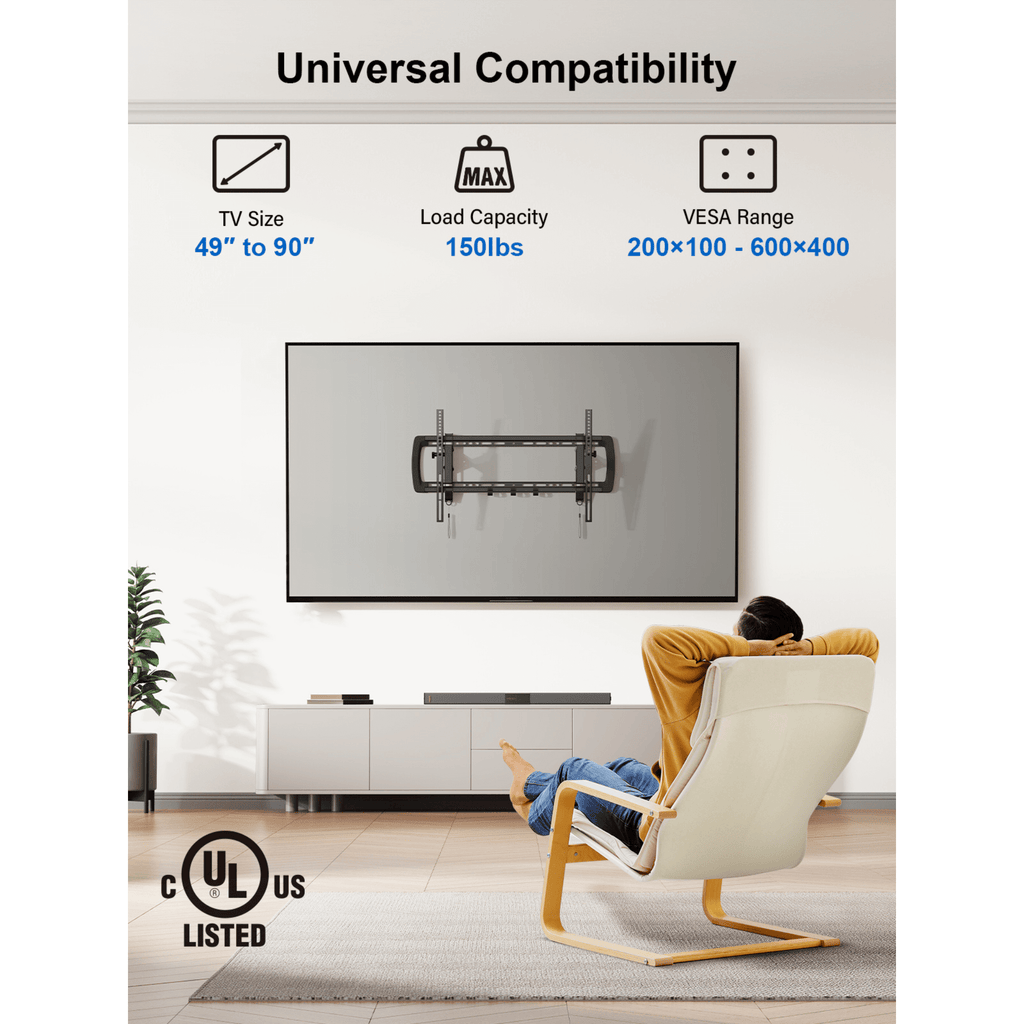 ErgoAV Extend and Tilt Mount for TVs 49" to 90"