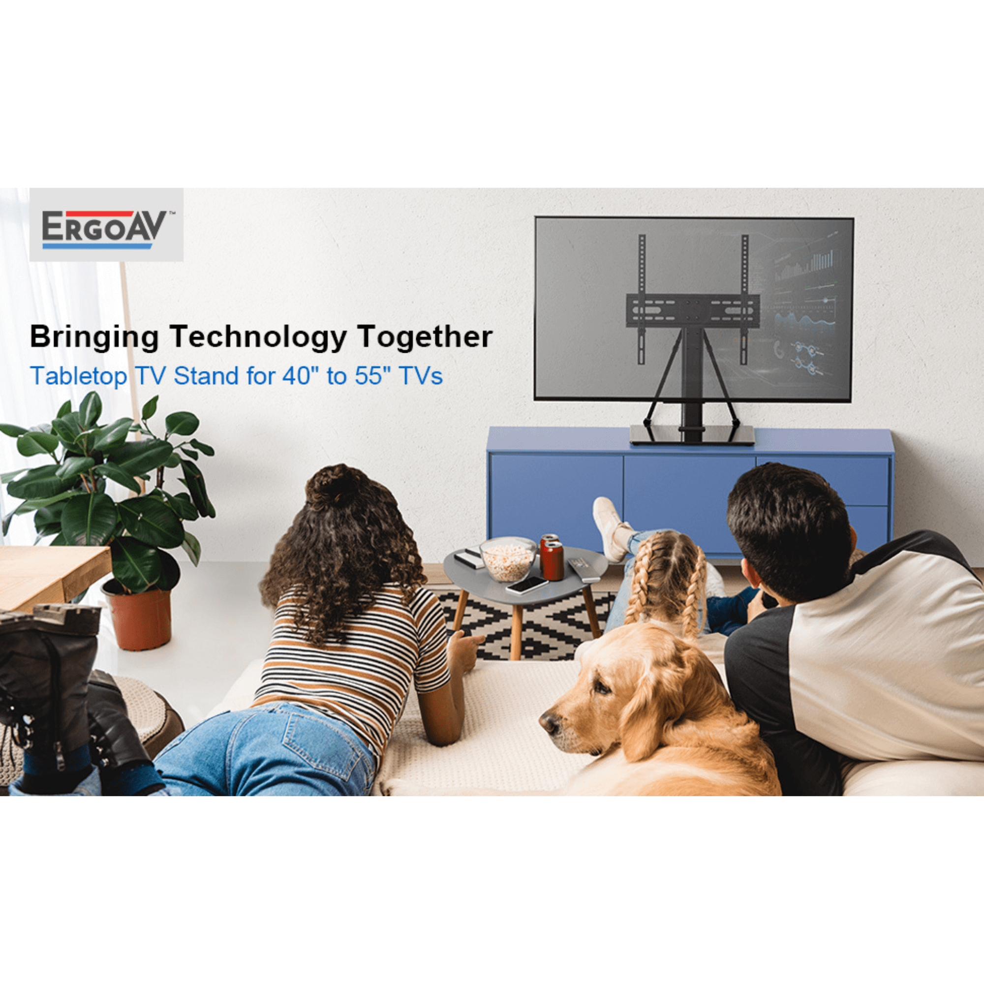 ErgoAV Tabletop TV Stand for 40" to 55" TVs