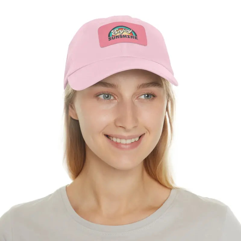 Dat Hats Enjoy Sunshine Dad Hat - Leather Patch - DipaliZ