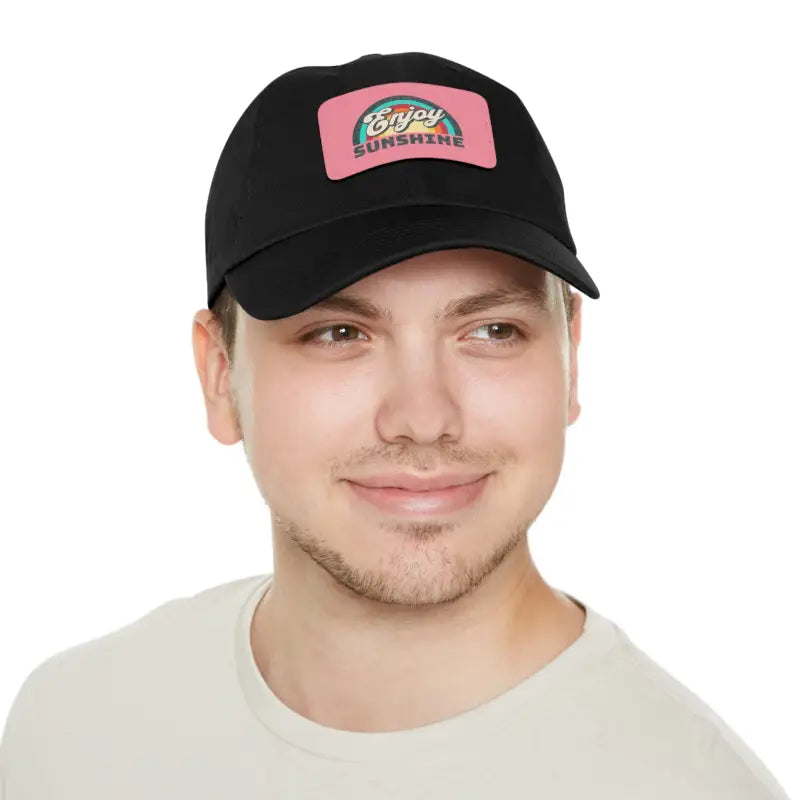 Dat Hats Enjoy Sunshine Dad Hat - Leather Patch - DipaliZ