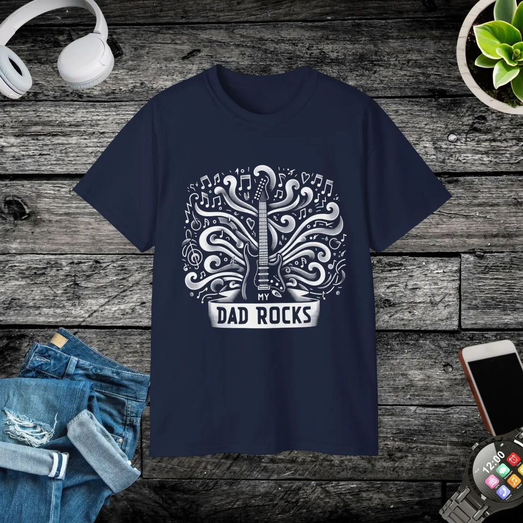 My Dad Rocks Guitar Father's Day Tee - Cool Dad Gift - DipaliZ