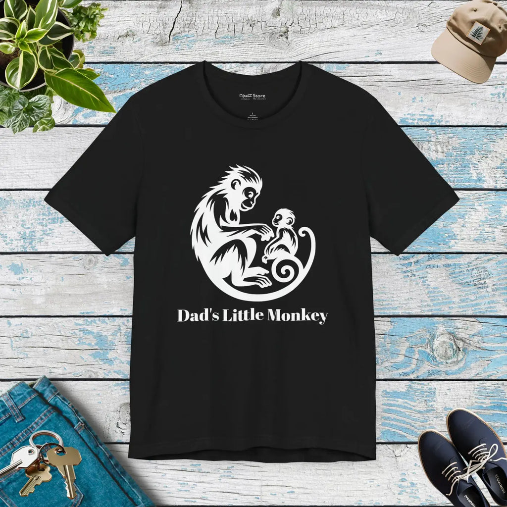 Unisex Jersey Short Sleeve Tee - Dad's Little Monkey - DipaliZ