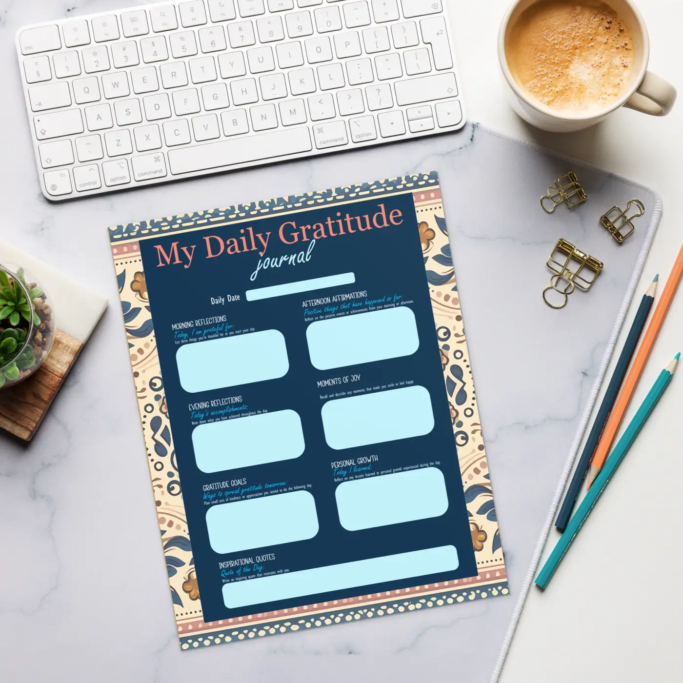 Daily Gratitude Journal - Joyful Energy Notepad - DipaliZ