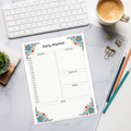 Stylish Daily Planner Notepad - Floral Designs for Women - DipaliZ