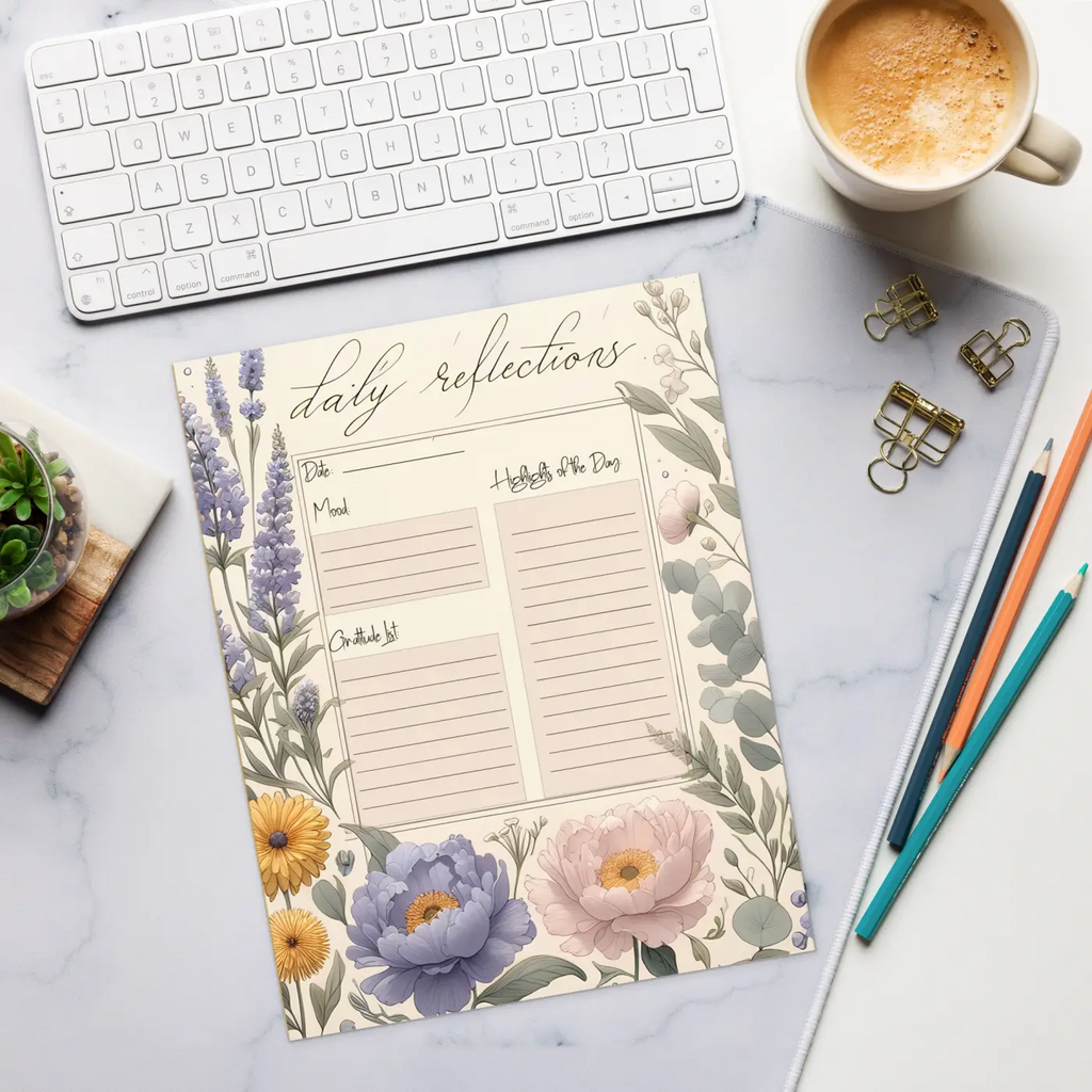 Floral Notepad - Magnetic Tear-Away Pages for Daily Reflections - DipaliZ