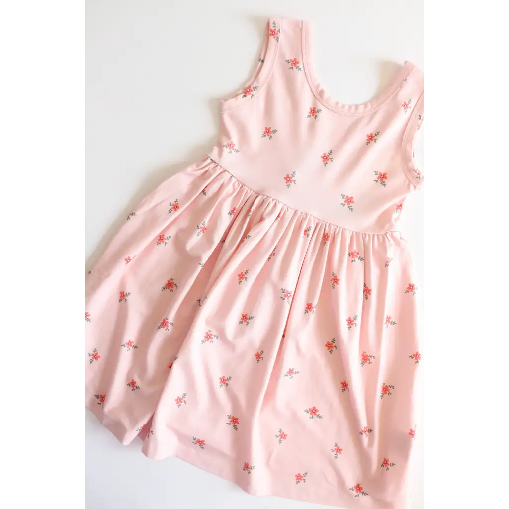 Bamboo Adventure Daisy Twirl Dress in Pink with Floral Print