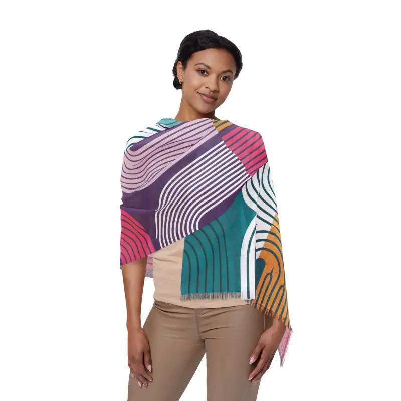 Abstract Line Striped Pattern Scarf Stole - DipaliZ