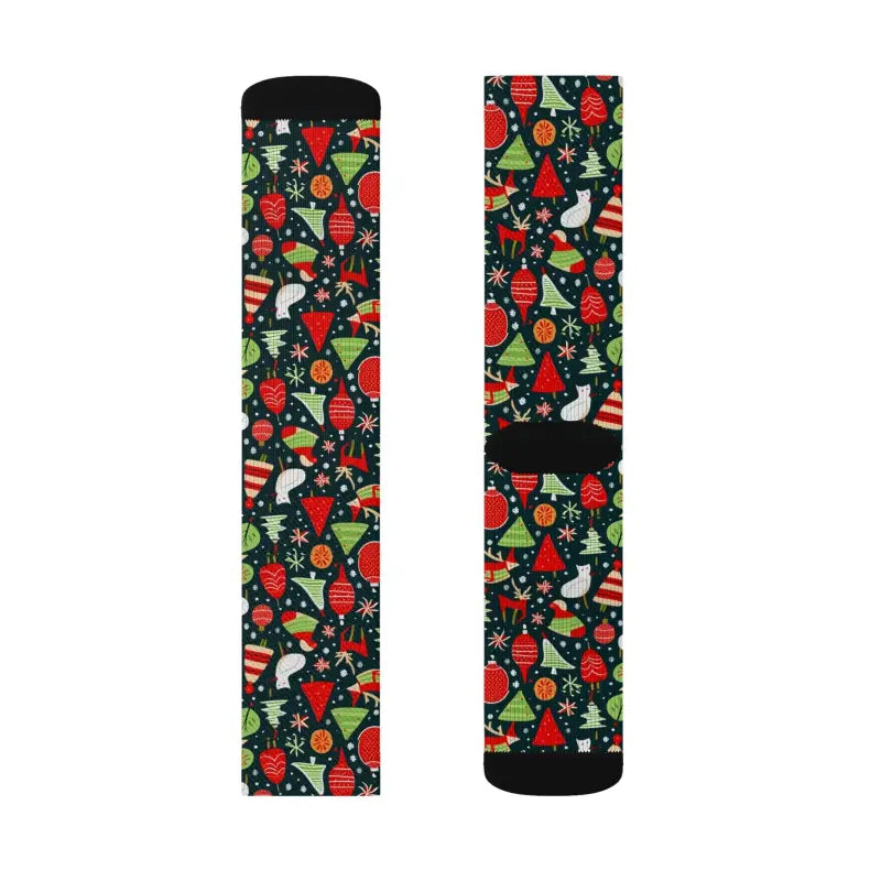 Festive Pattern Christmas Socks - Holiday Vibes - DipaliZ