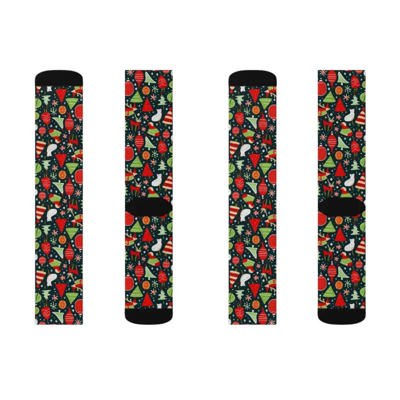Festive Pattern Christmas Socks - Holiday Vibes - DipaliZ
