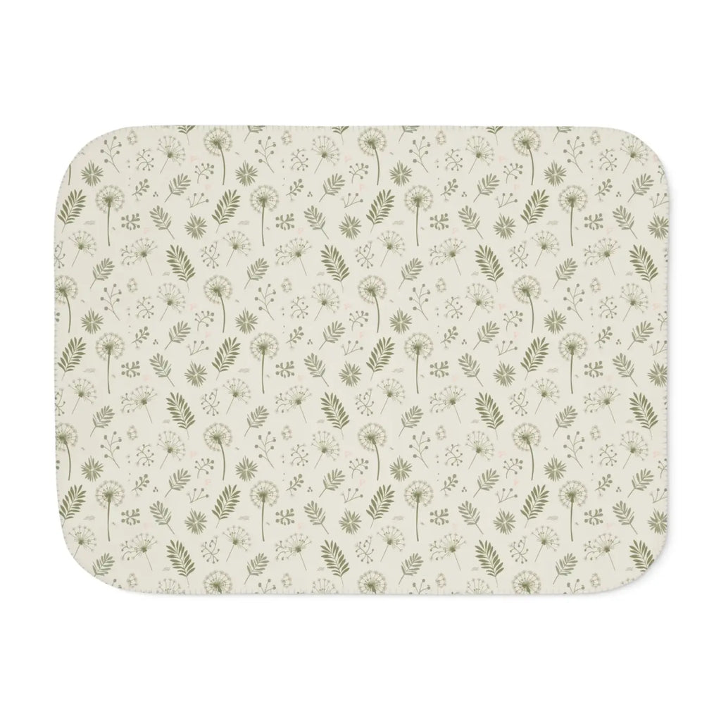Snuggly Sherpa Blanket - Dandelion Print Fluffy Comfort - DipaliZ