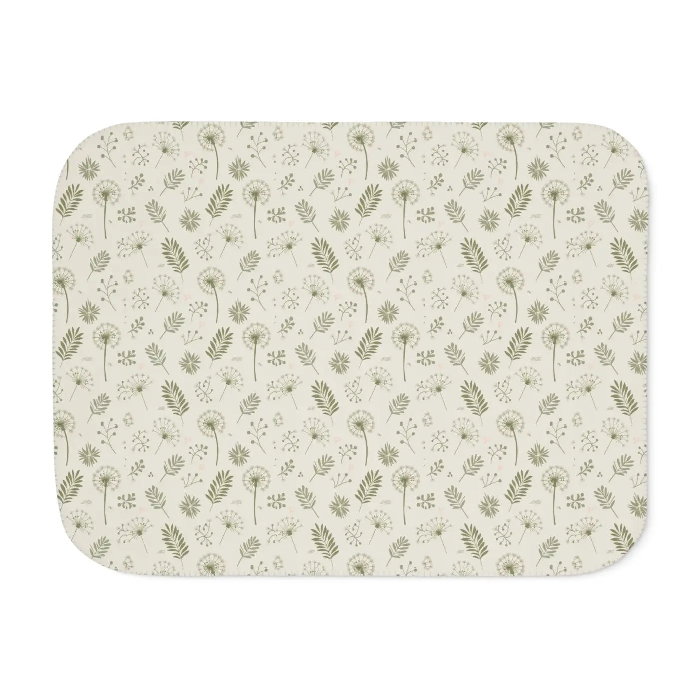 Snuggly Sherpa Blanket - Dandelion Print Fluffy Comfort - DipaliZ