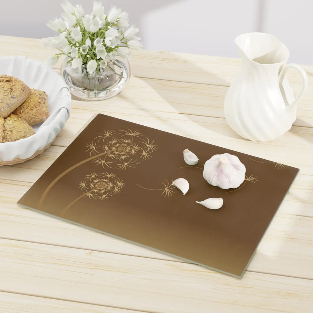 Dandelions Dispersal Cutting Board - Tempered Glass - DipaliZ