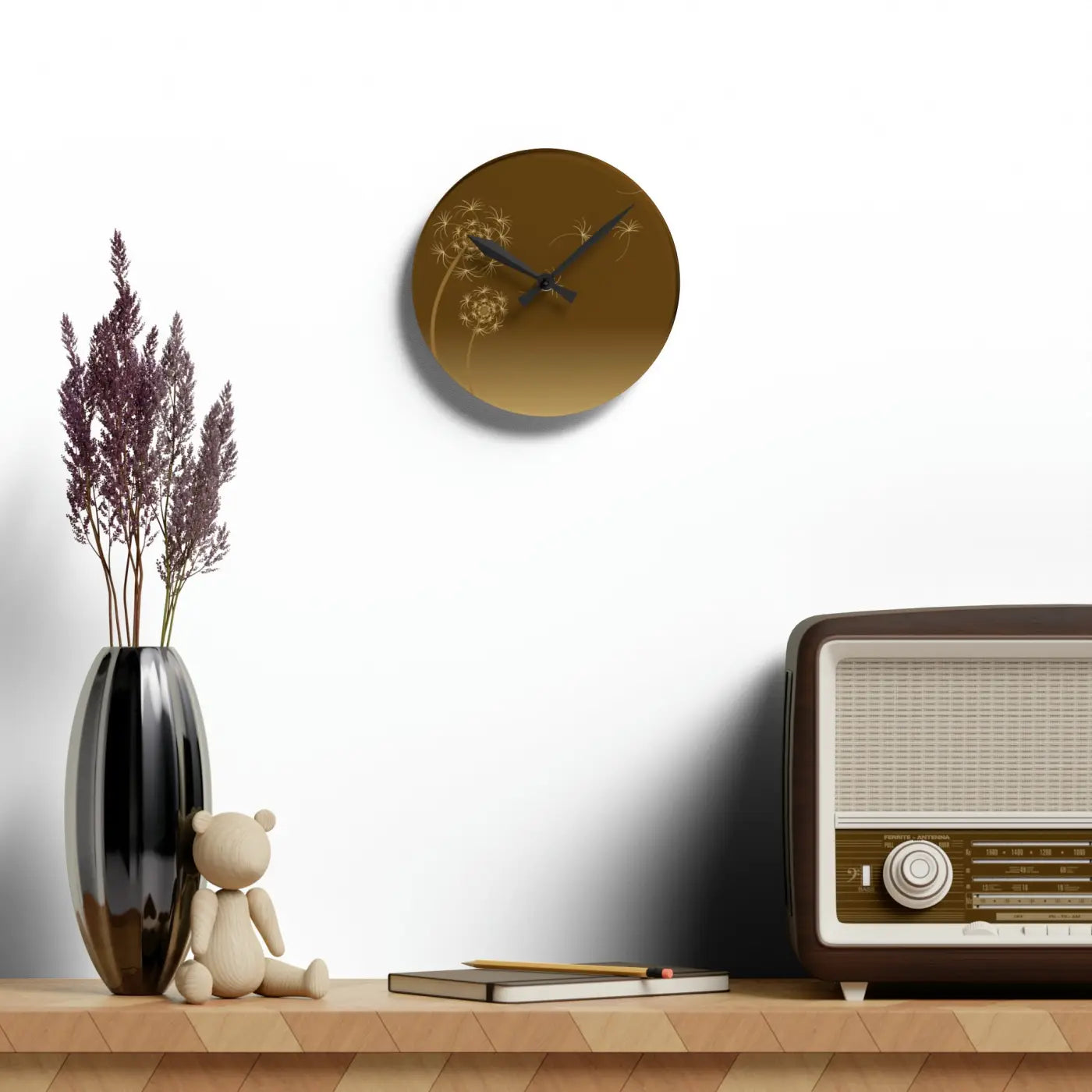 Dandelions Dispersal Wall Clock - Nature Inspired Decor - DipaliZ
