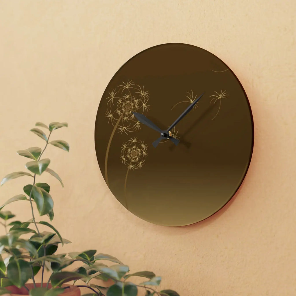Dandelions Dispersal Wall Clock - Nature Inspired Decor - DipaliZ