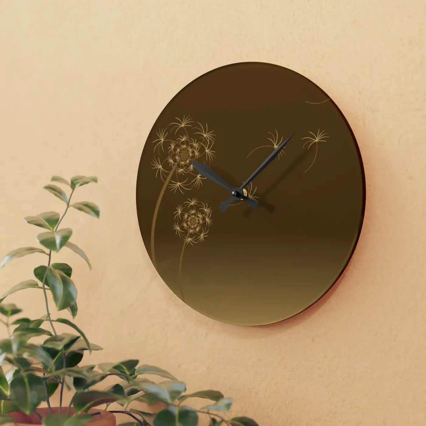 Dandelions Dispersal Wall Clock - Nature Inspired Decor - DipaliZ