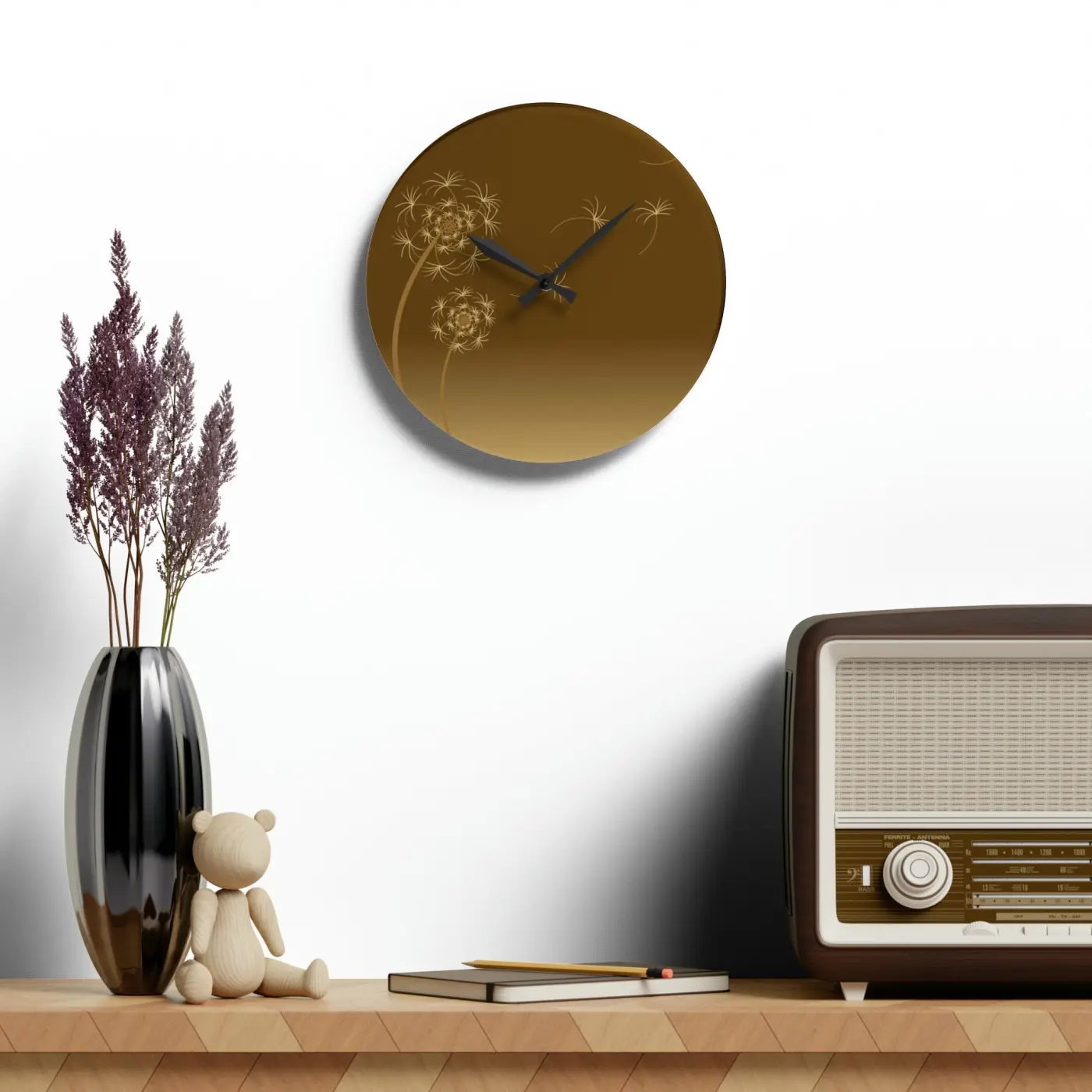 Dandelions Dispersal Wall Clock - Nature Inspired Decor - DipaliZ
