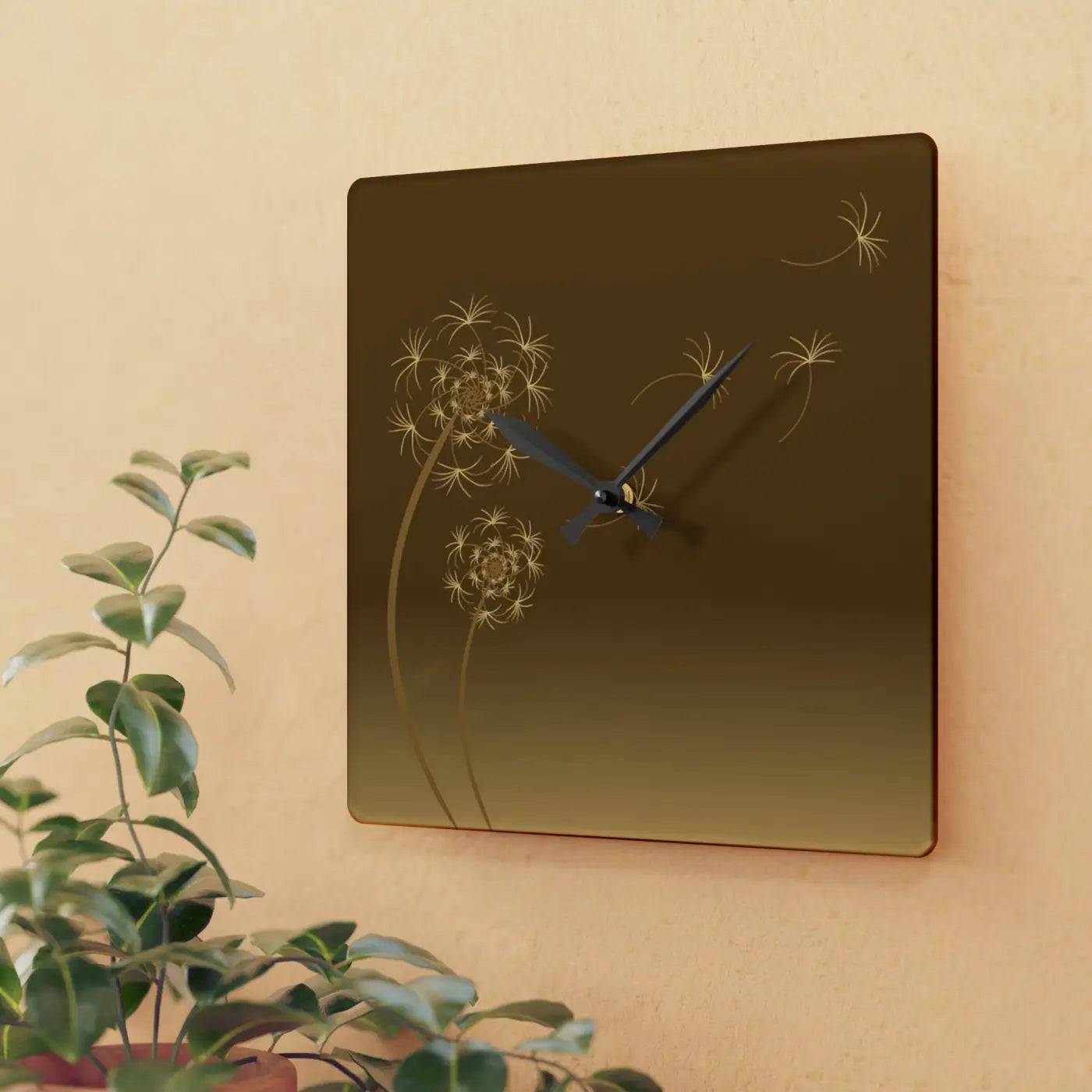 Dandelions Dispersal Wall Clock - Nature Inspired Decor - DipaliZ
