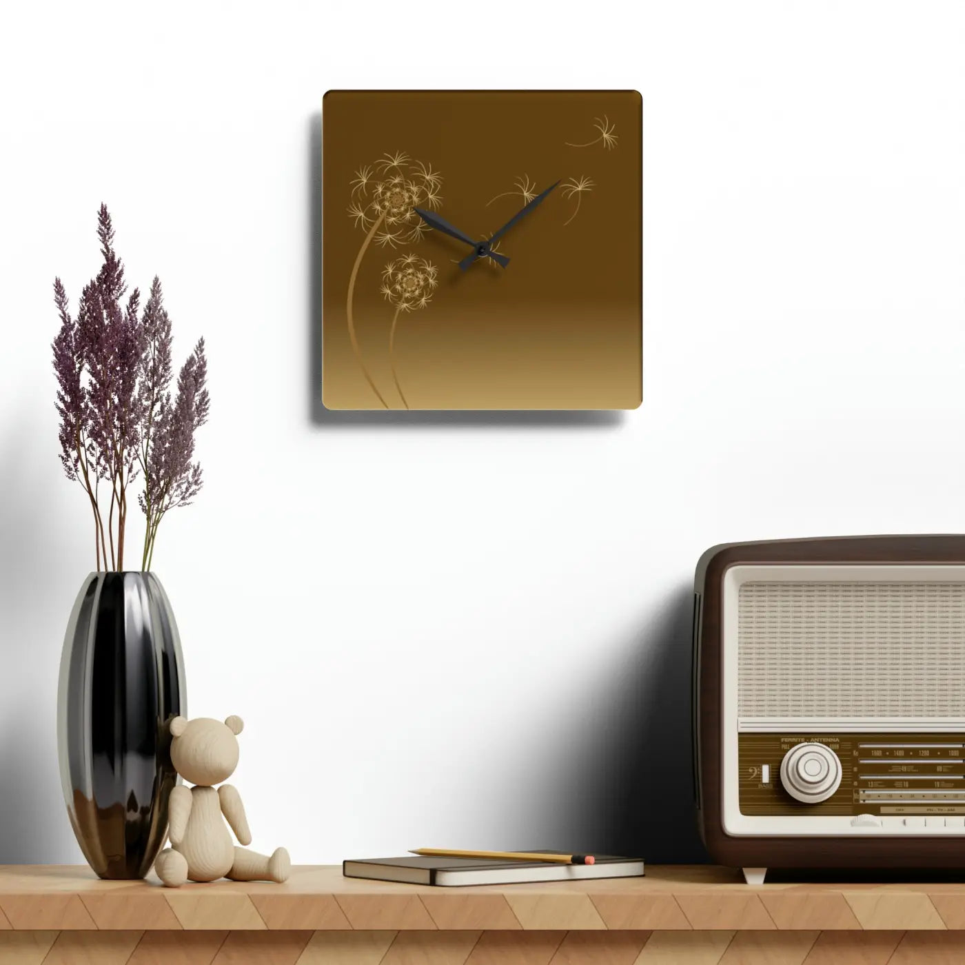 Dandelions Dispersal Wall Clock - Nature Inspired Decor - DipaliZ