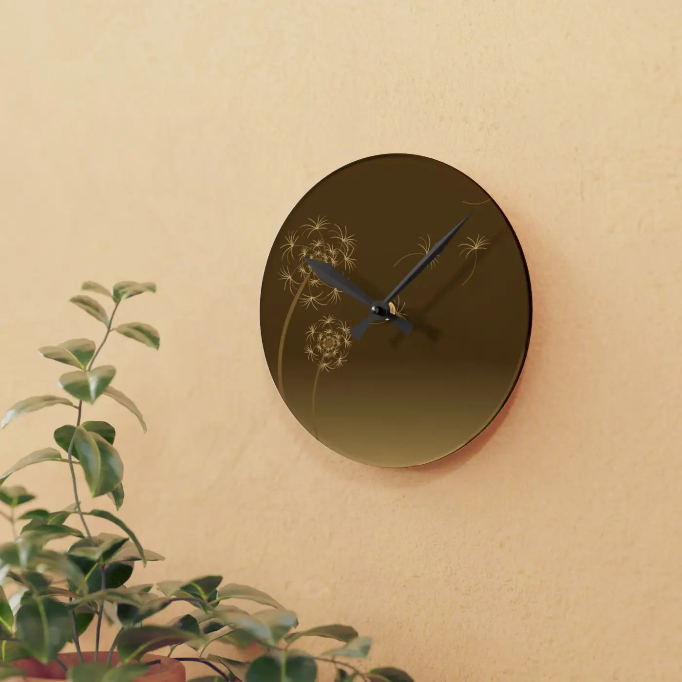 Dandelions Dispersal Wall Clock - Nature Inspired Decor - DipaliZ