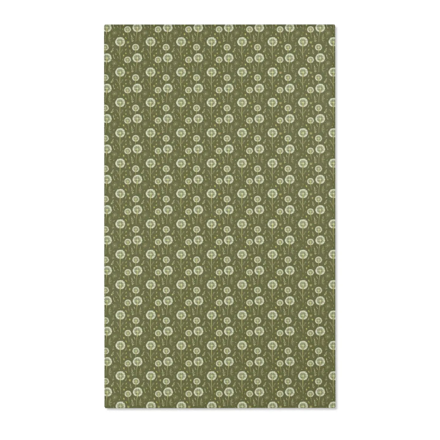 Dandelions Green Area Rugs - Polyester Chenille Design - DipaliZ
