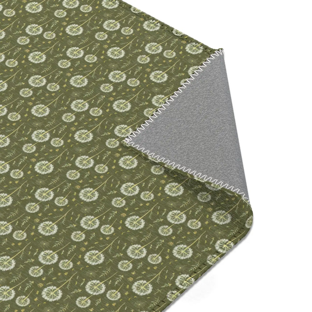 Dandelions Green Area Rugs - Polyester Chenille Design - DipaliZ