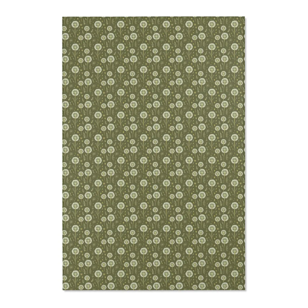 Dandelions Green Area Rugs - Polyester Chenille Design - DipaliZ