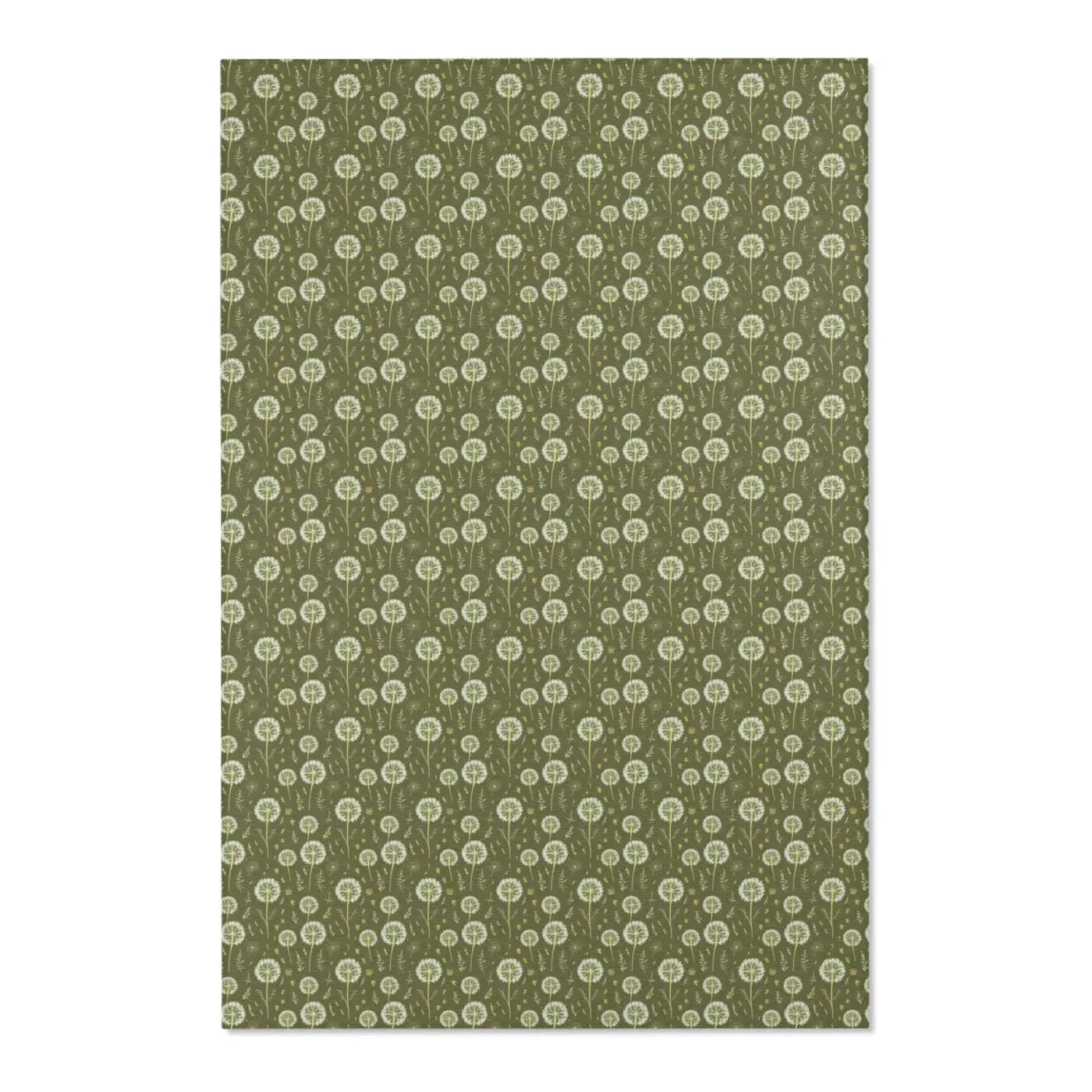 Dandelions Green Area Rugs - Polyester Chenille Design - DipaliZ