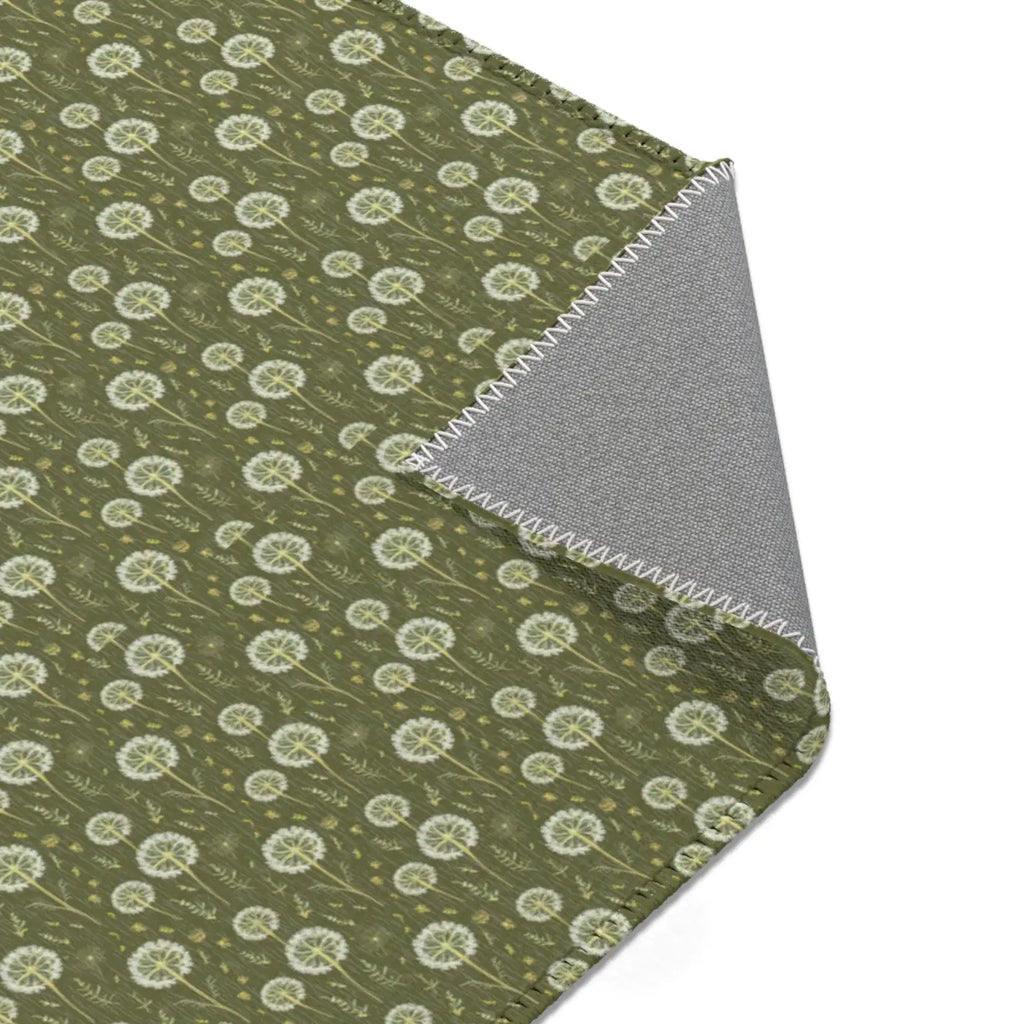Dandelions Green Area Rugs - Polyester Chenille Design - DipaliZ